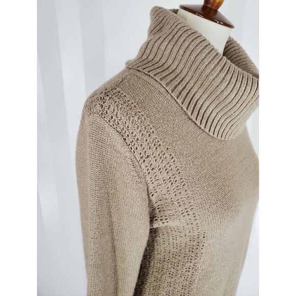 NEW YORK & CO Women's Taupe Cowl Neck Sweater Sz S - Picture 6 of 10
